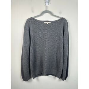 Vanessa Bruno Size Open Knit Wool Cashmere Blend Sweater Grey Open Knit Large
